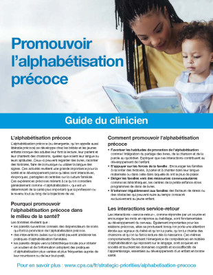 Promouvoir l’alphabétisation précoce : Guide du clinicien