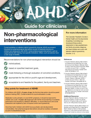 ADHD guide for clinicians: Non-pharmacological interventions