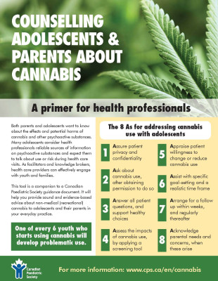 Counselling adolescents & parents about cannabis: A primer for health professionals