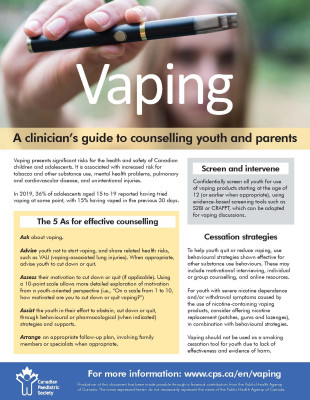 Vaping: A clinician’s guide to counselling youth and parents